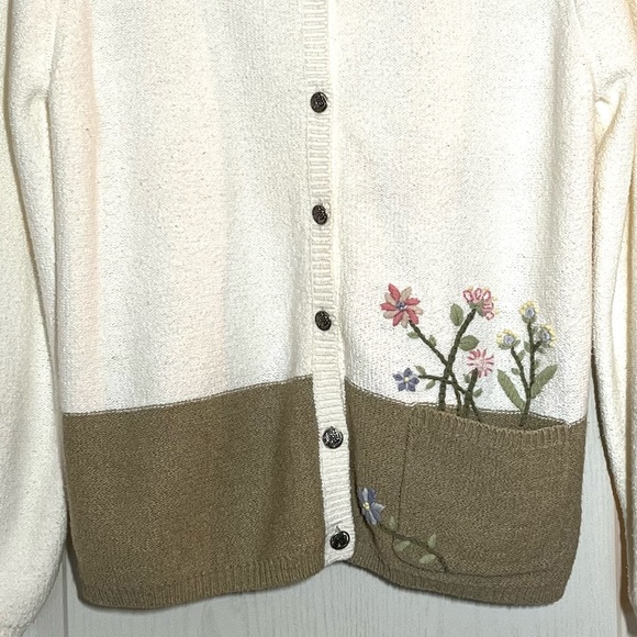 VTG Northern Reflections Hand Embroidered Cardigan Grannycore Cottagecore 90’s - Picture 3 of 13